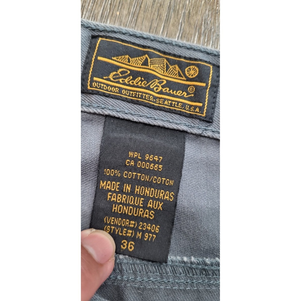 New Eddie Bauer Mens Jeans 36x32 Gray Denim Straight Leg Hiking Comfort Pants - Picture 3 of 8